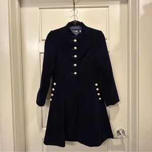 NWOT Navy Velvet Coat